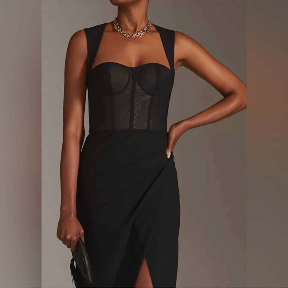 Black Halo Malvina Bustier Column Gown